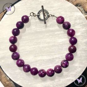 Lepidolite Healing Bracelet with Silver Toggle Clasp